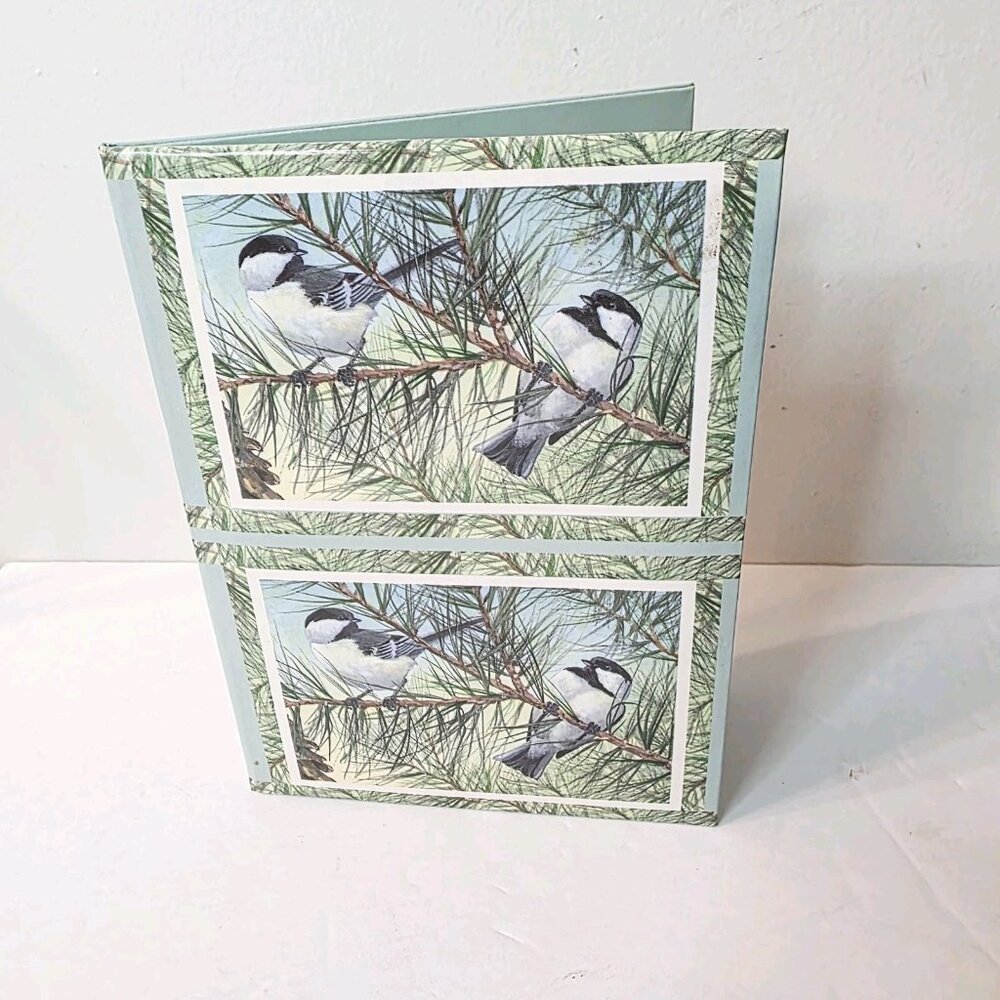Vtg Chickadee Bird Cape Shore Free Standing 2 Picture 4 x 6 Photo Frame Decor